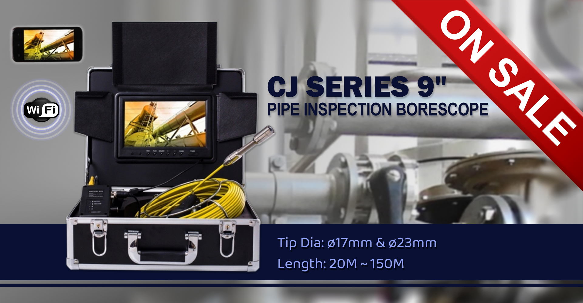 CJ Series 9'' Pipe Inspection Borescope